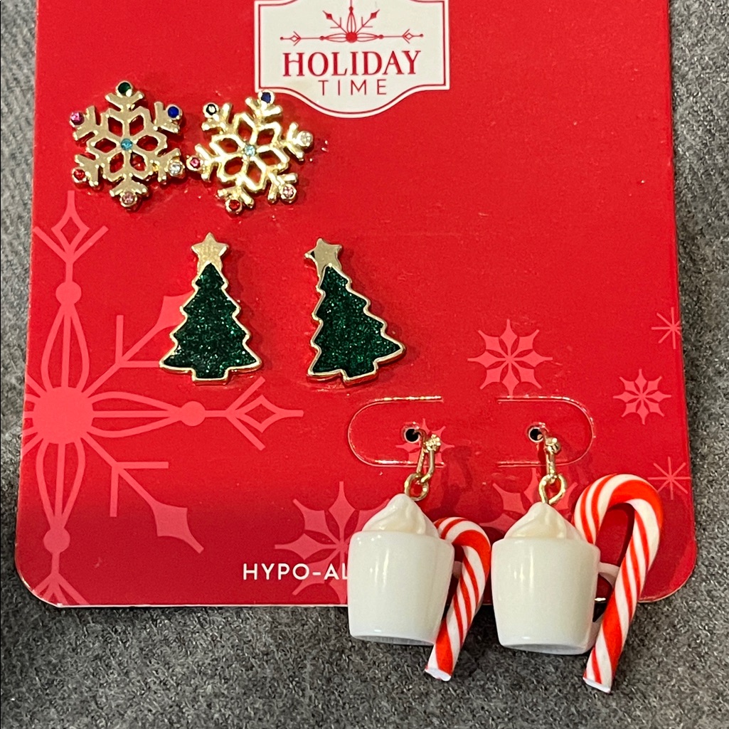 Bogo Holiday Goldtone Earring Bundle-3 Pair-Nwt 12$